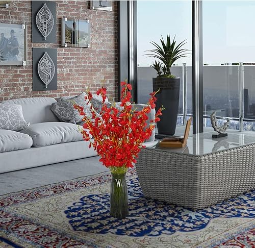 Miniatura 8 de OMUYGDD - Flores artificiales de seda, flores artificiales a granel, para boda, fiesta, hogar, oficina, decoración, no incluye jarrón