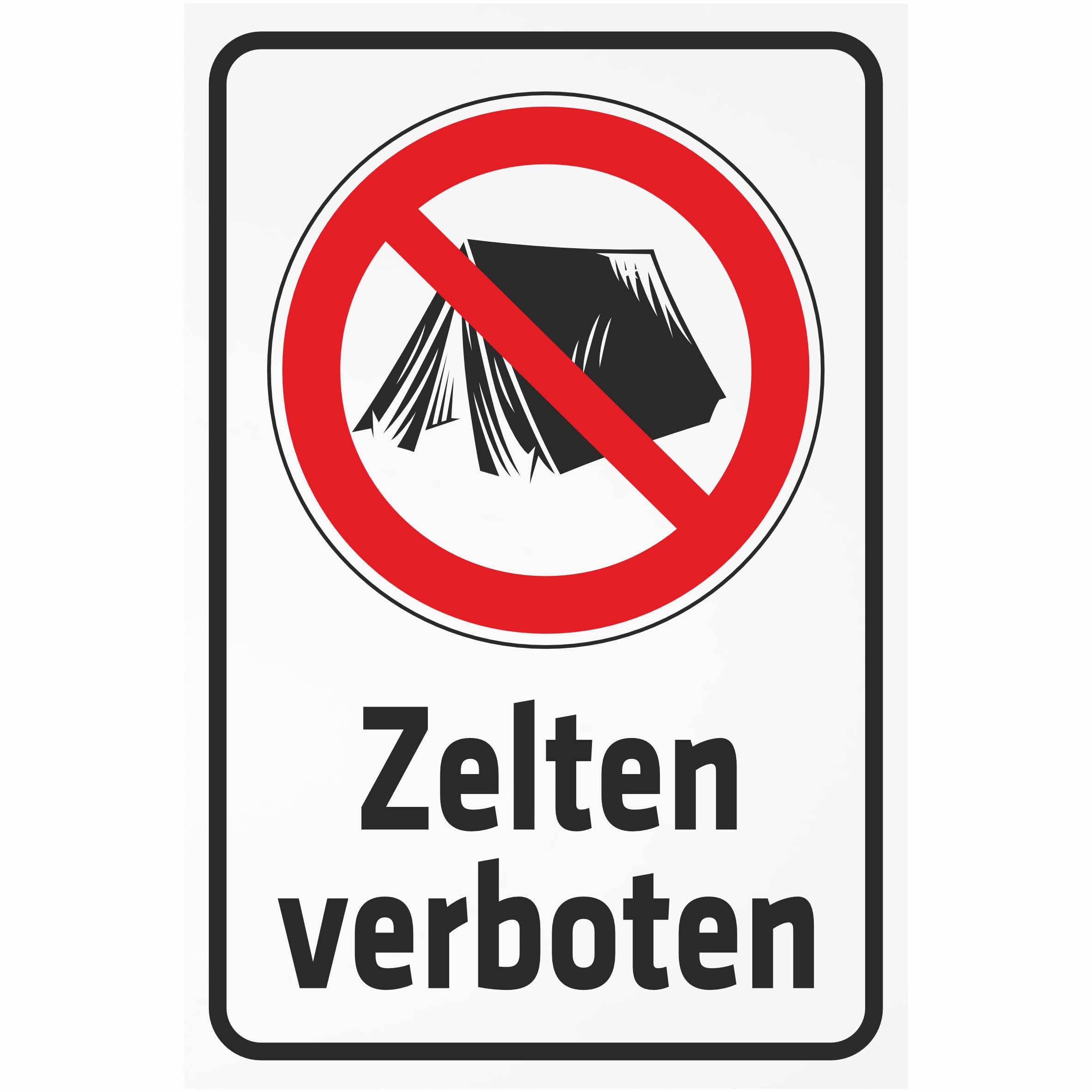 Indigos UG Aufkleber Zelten verboten 200x150 mm Hotel, Firma, Schutz, Kita, Arzt, Praxis, Wohnung Sicherheit Warnung Baumarkt