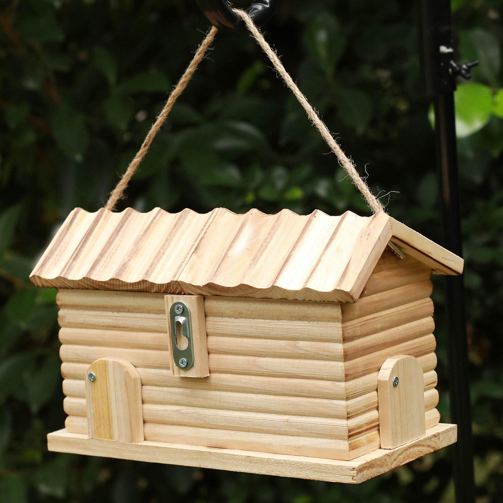 Casa de pájaros al aire libre Bluebird House para espacio exterior, casas de pájaros colgantes, caja de anidación de pájaros de madera sin terminar Cardenales 5