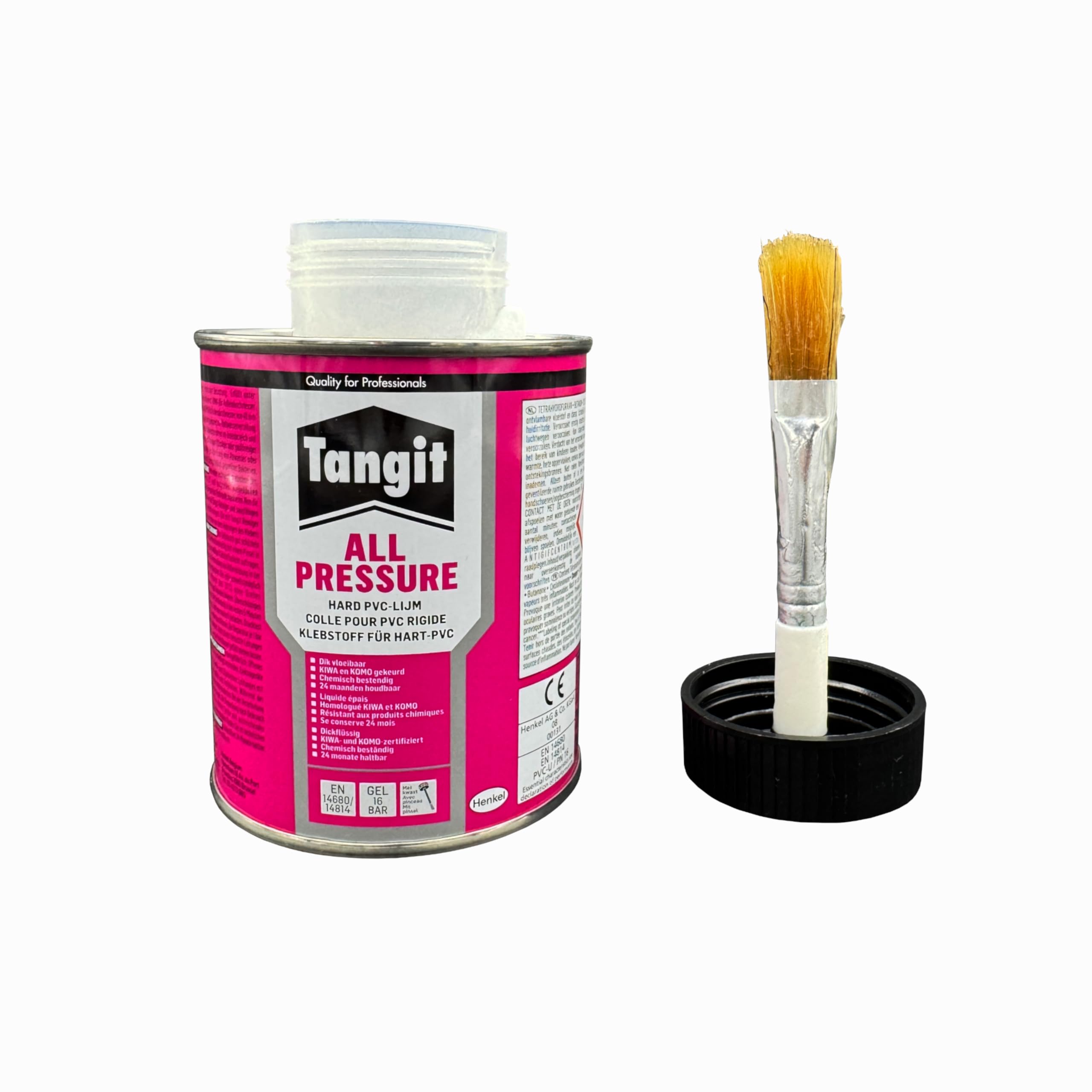 HAF - Tangit PVC-U Kleber All Pressure Spezialkleber 250g Dose mit Pinsel + Griffon PVC Reiniger/Cleaner 125ml | Spezialkleber geeignet für Montage von PVC Rohren | Schnell wirksamer Spezialreiniger