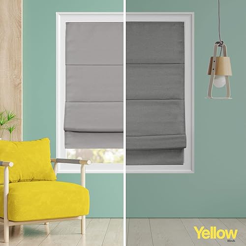 Miniatura 7 de Doheny Platinum - Persianas romanas sin cordones para ventanas, tela de lino 100 % opacas, tratamiento para persianas de ventana, bloqueo UV,