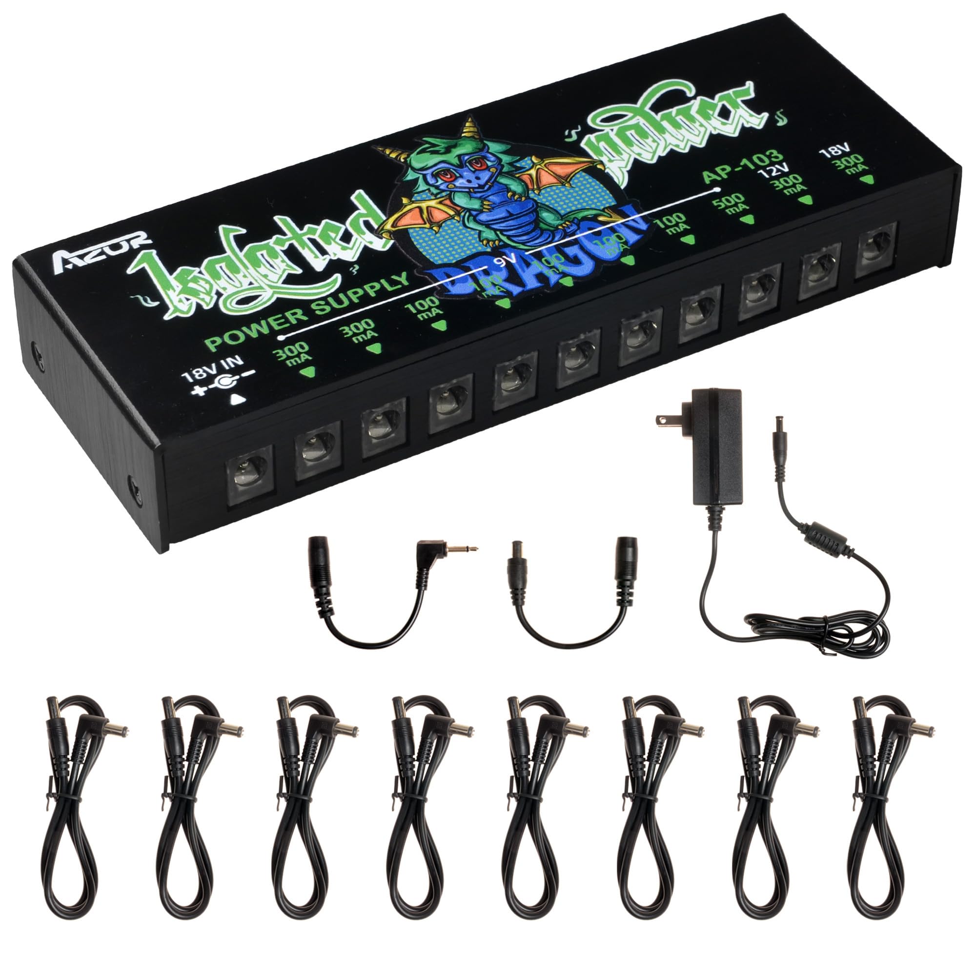 Amazon.com: AZOR AP-103 Guitar Pedal Power Supply, True Isolated