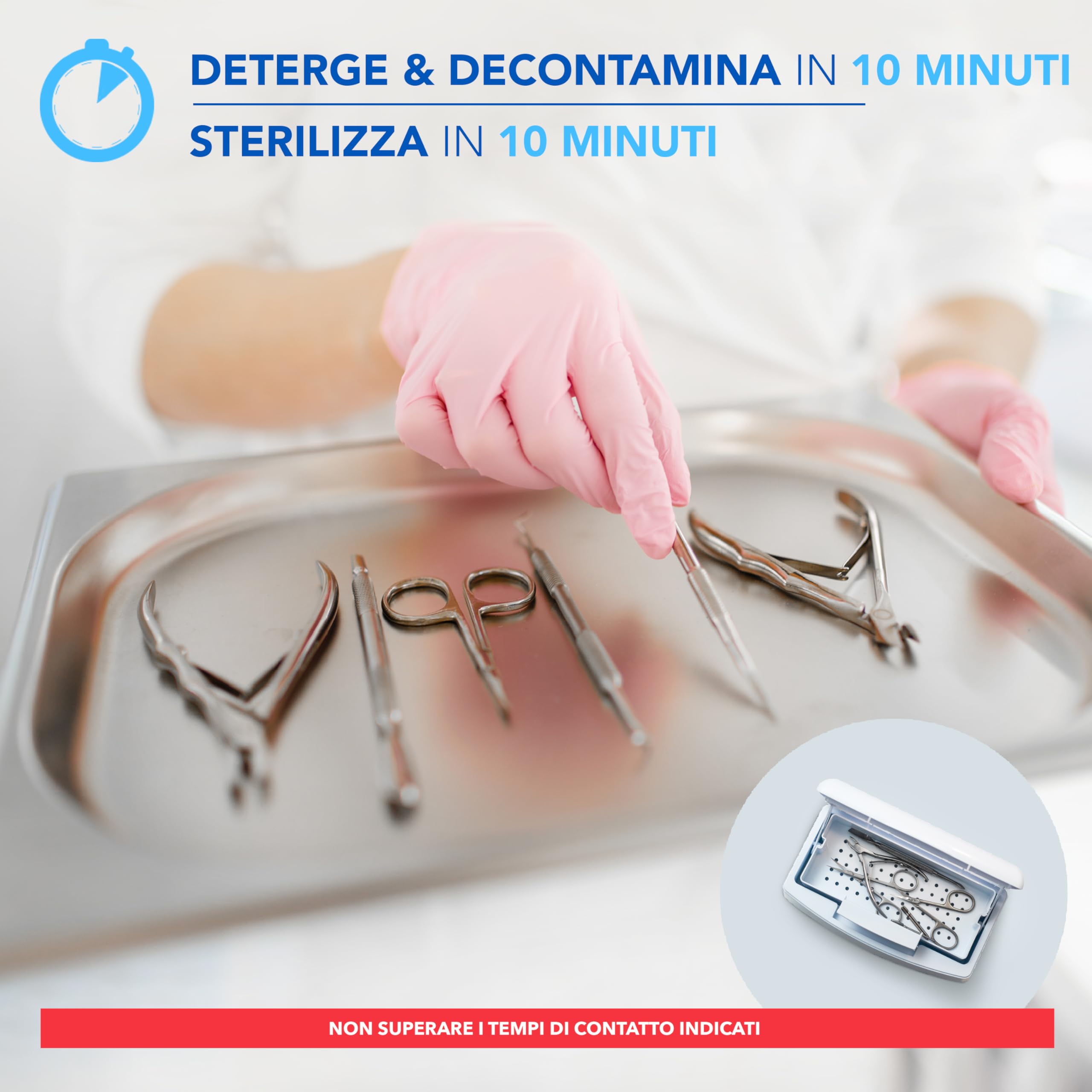 AIESI® Stérilisant à froid en poudre (1 kg) pour instruments chirurgicaux, instruments d'esthétique, dispositifs médicaux, acide peracétique STERIDROX, Détergent, Décontaminant, Made in Italy