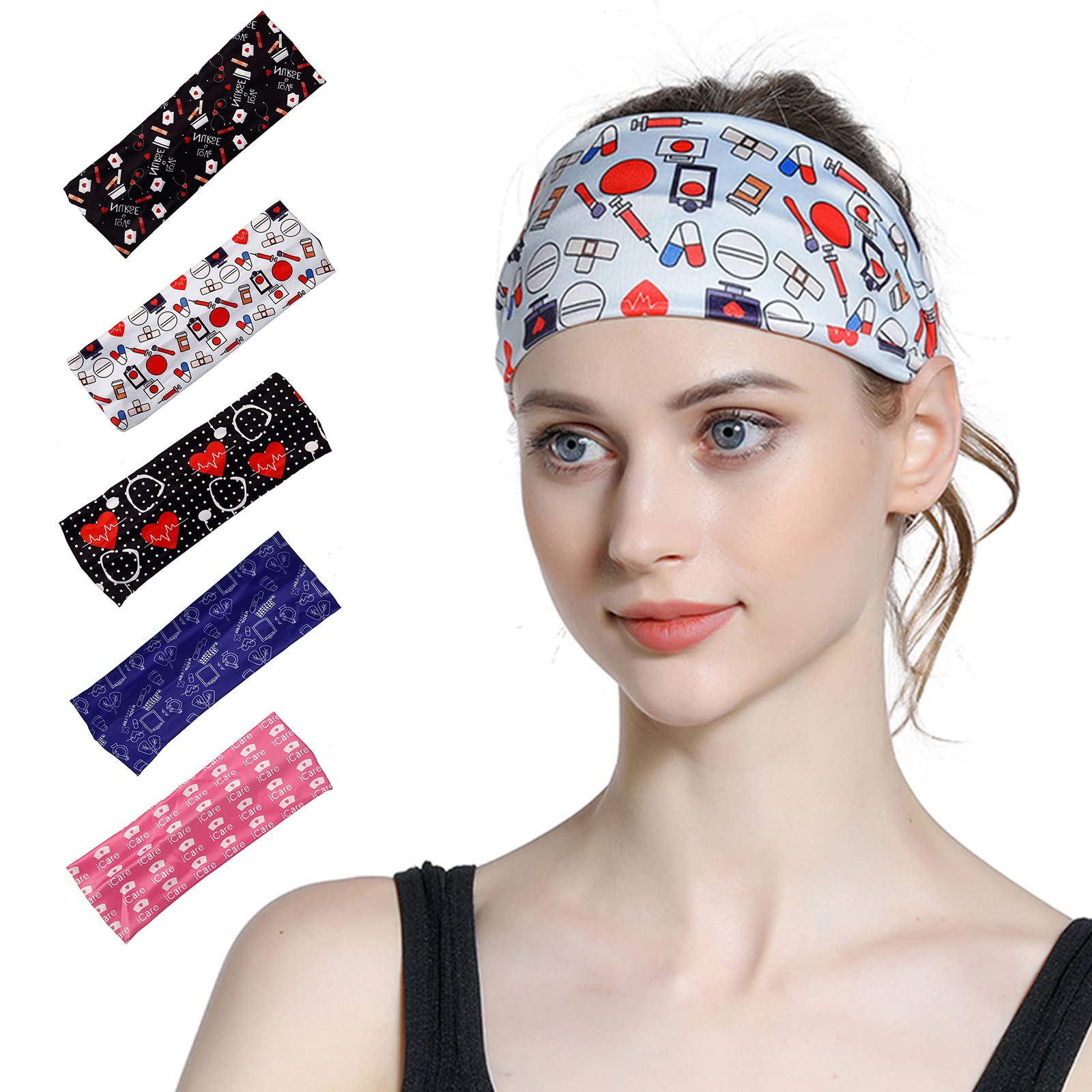 LEXICAMHS Fasce Sportive Donna 4 Pezzi - Fasce Antisudore Per Palestra, Corsa, Yoga E Fitness - Foto 8