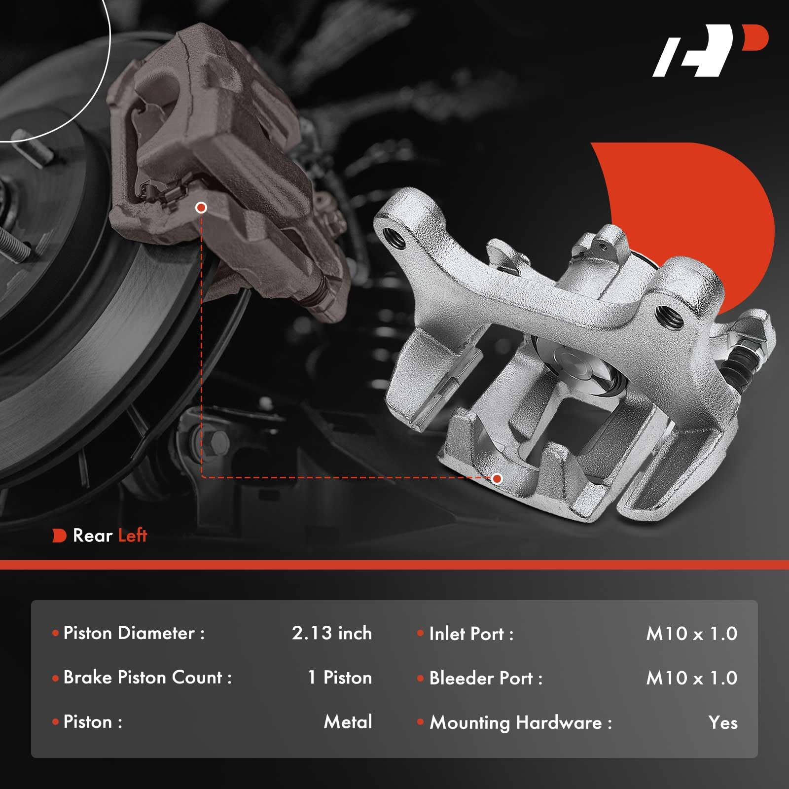 A-Premium Brake Caliper With Bracket – Right Rear For 2018-2020 Ford F-150, With Electronic Parking Brake