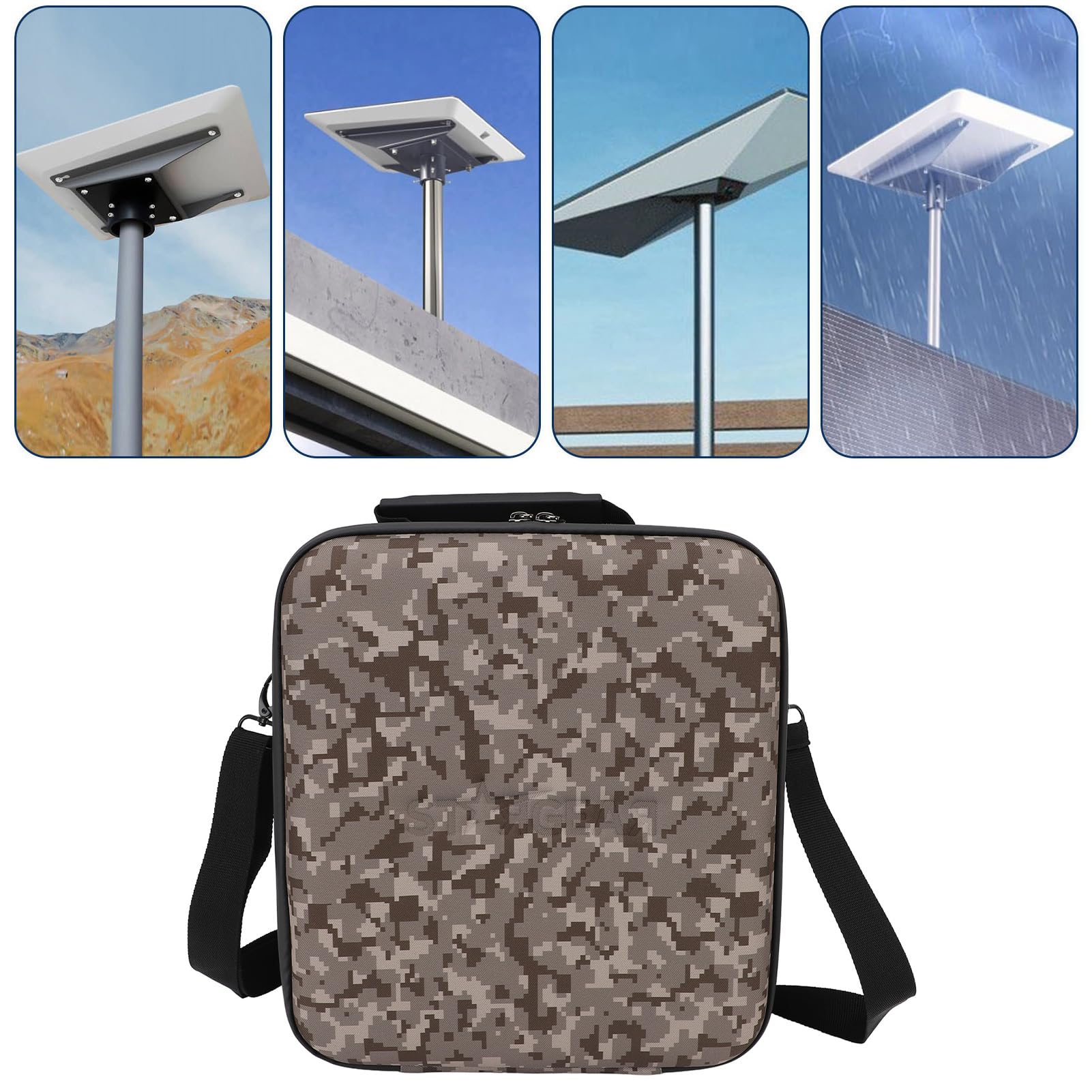 Aramox Case Rigido Satellitare, Tessuto Oxford, Resistente all'impatto, Prova della Polvere di Pioggia, Compatibile con Mini SE e Dispositivi Simili, Ideali per Viaggiatori e Campeggiatori