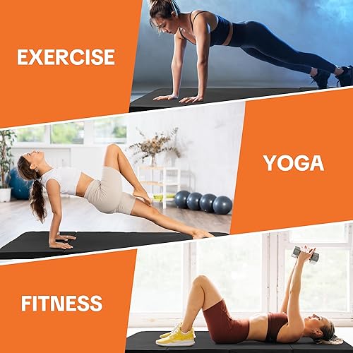 Miniatura 6 de BALAPET Alfombrilla de ejercicio grande de 2 pulgadas de grosor, portátil de 7 x 5 x 2 pulgadas, soporte de espuma de alta densidad, plegable y