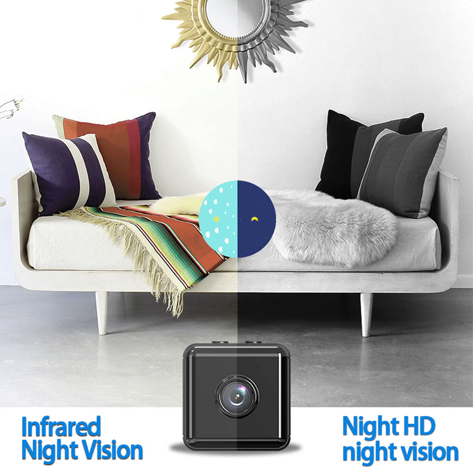 Aoceman Mini Kamera Mini Camera HD 1080P Mini Cam 180-Grad-Drehlinse Überwachungskamera Tragbare Aoceman Mini Kamera Mini Camera HD 1080P Mini Cam 180-Grad-Drehlinse Überwachungskamera Tragbare