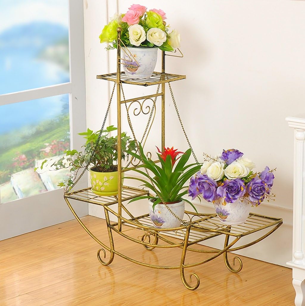 Amazon.com : European-style Iron Flower Rack Multi-storey Indoor And ...