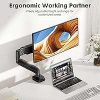 Vista 7 de Simple Deluxe Brazo de monitor único, 13" a 32" ajustable soporte para monitor de escritorio, negro