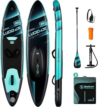 Spatium Downwind Foil Surfing Inflatable Board Unpowered Versatile with Fiberglass/Carbon Fiber Paddle for Beginner/Advancer -112L/124L/135L/150L Foil Surfboard
