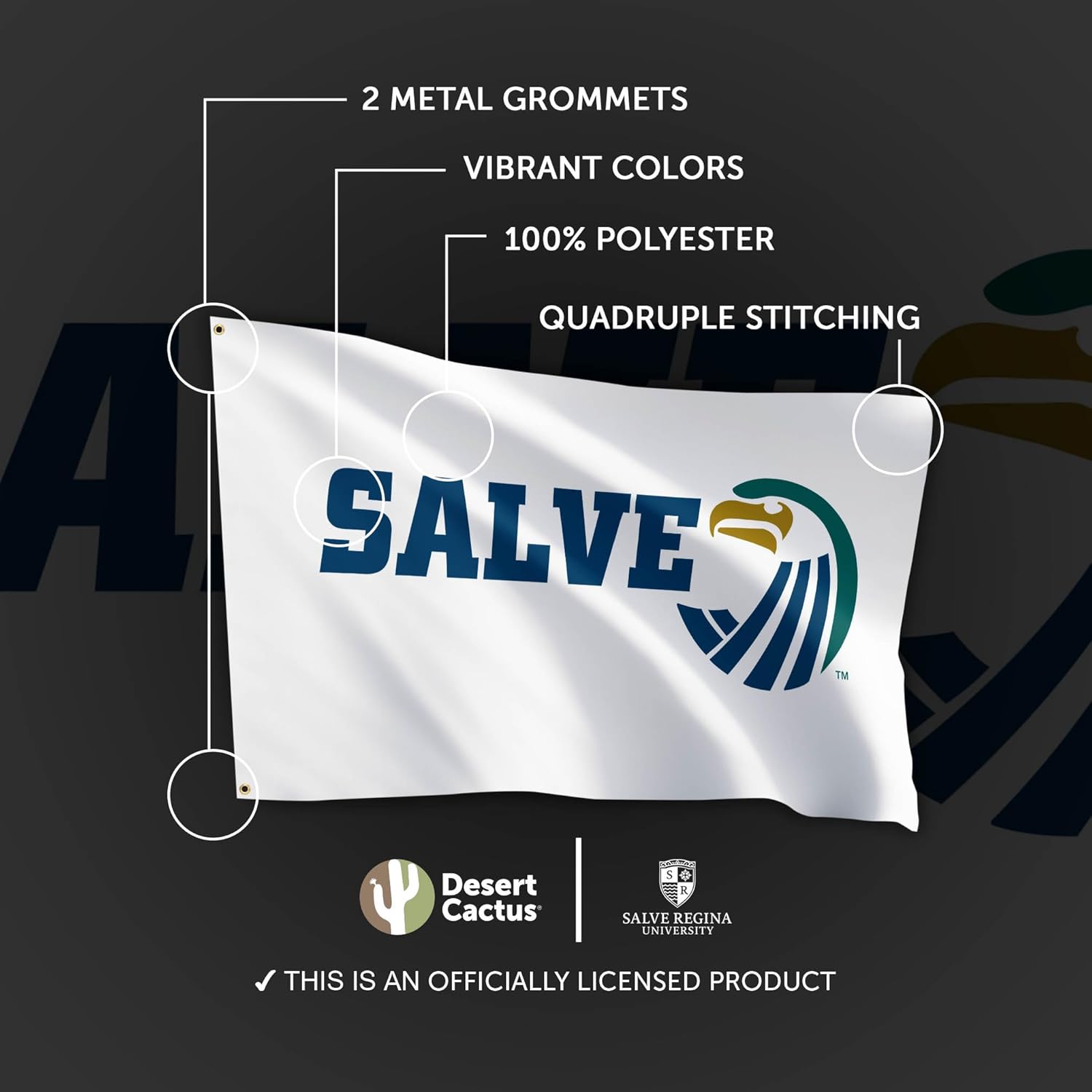 Desert Cactus Salve Regina University SRU Flag - 3 x 5 Feet Seahawks Banner, Indoor/Outdoor Durable Fabric, 100% Polyester Design (Style 2) - Image 4