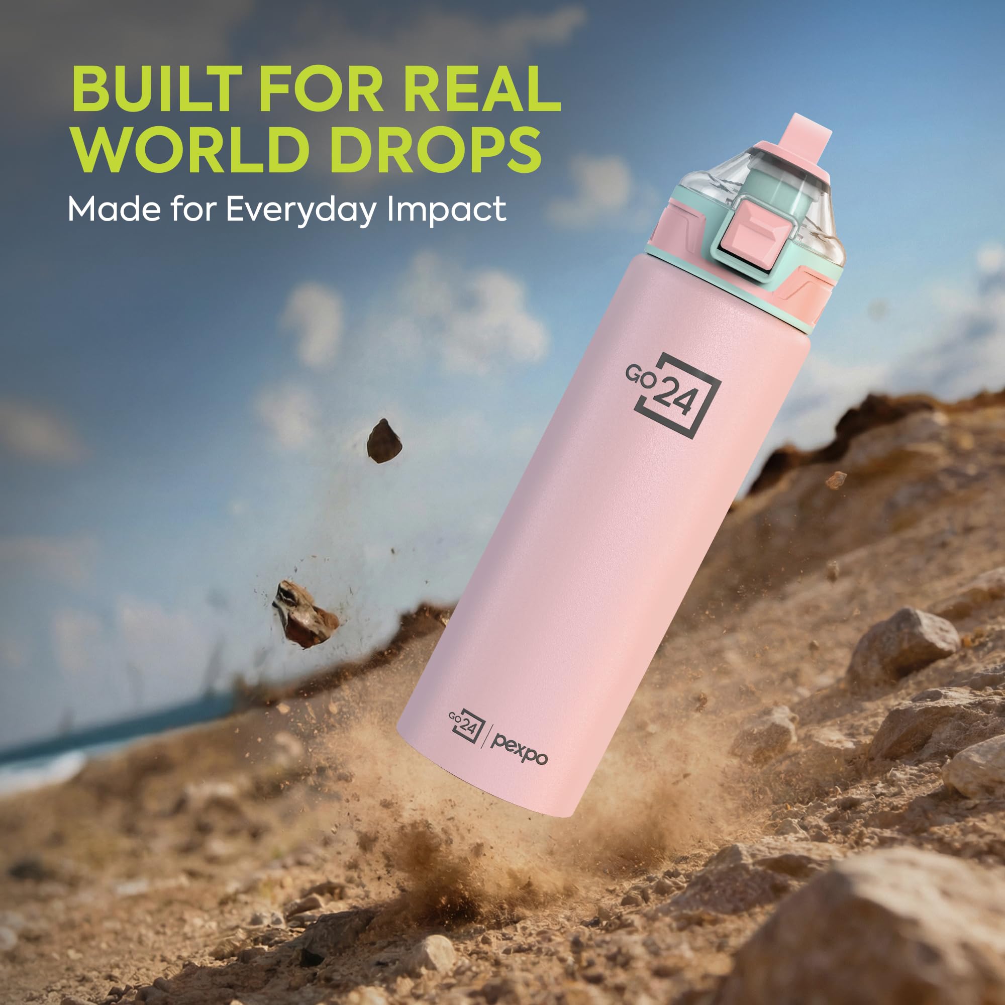 Go24 pexpo Stainless Steel Water Bottle with Sipper Cap - 800ml — Amazon image 8