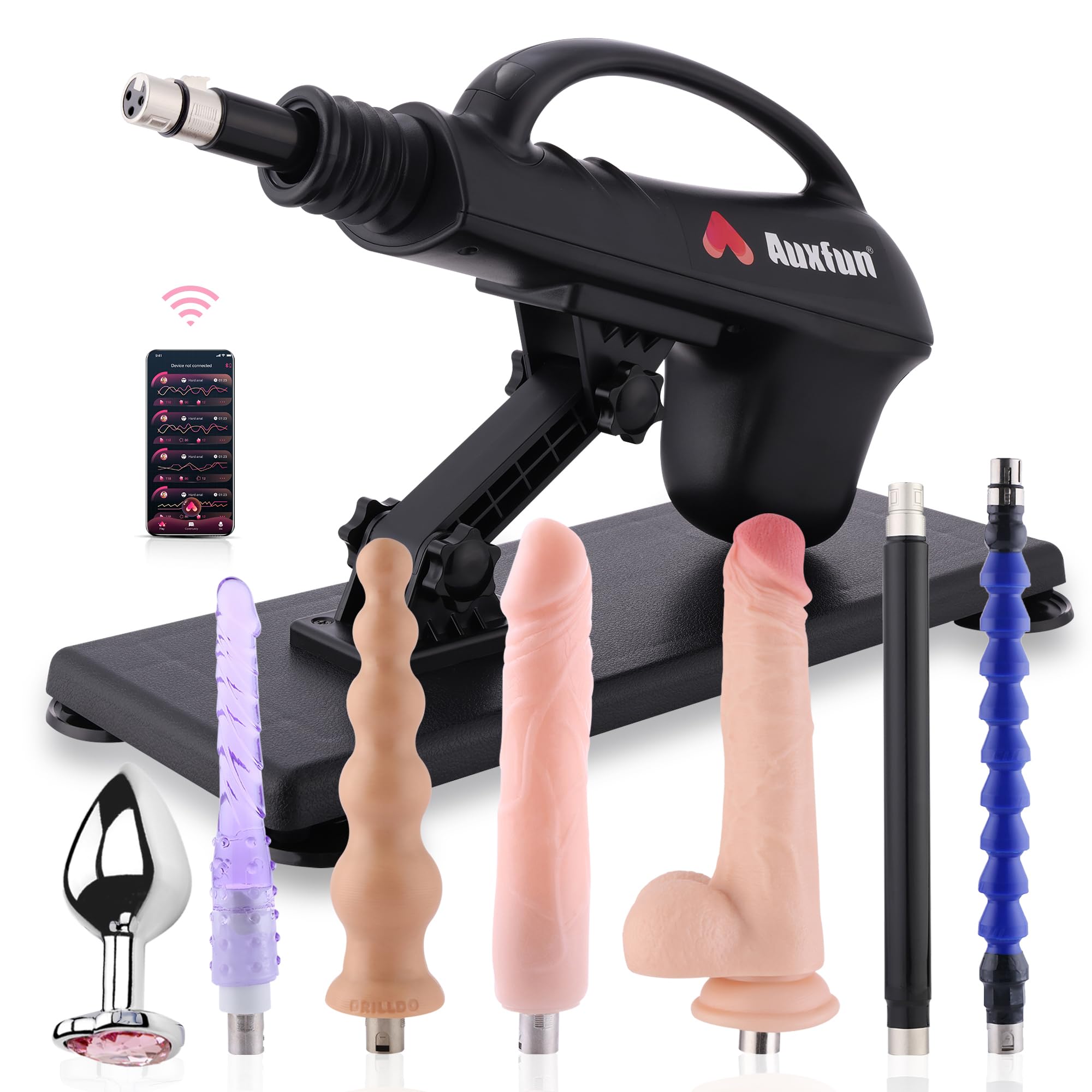 Máquina Sexual Automática con Dildos, maquina sexual con 7 accesorios, máquina sexual con función de empuje, Compatible con App, Juguete Erótico para Mujeres, Hombres y Parejas, sex toy con app
