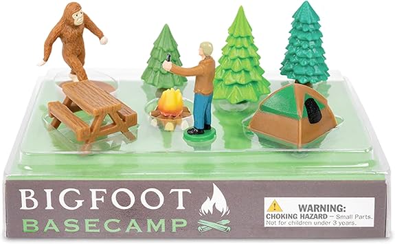 Accoutrements Archie McPhee Bigfoot Basecamp Micro-Cryptozoology Novelty Mini Figure Set The Perfect Stocking Stuffer and Gift Idea
