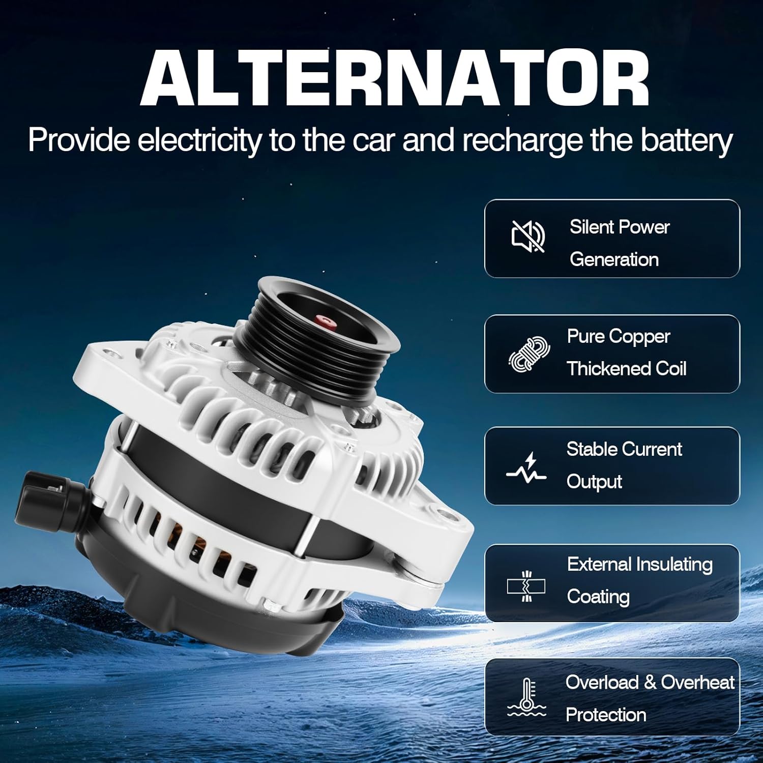 11151,31100-RDJ-A01 130Amp Alternator for Acura MDX 2005-2009,for Acura TL/RL 2005-2008,for Honda Ridgeline 2006-2008,for Honda Pilot 2005-2008,for Honda Odyssey 2005-2007 11099,31100-RGL-A01