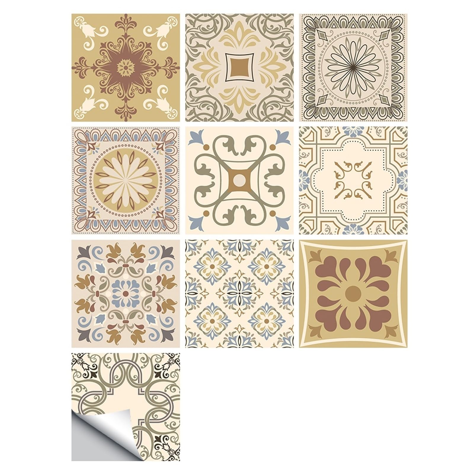 EJvkrbtx Matte Floor Tile Stickers Multicolor 10pcs 10x10cm,15x15cm,20x20cm(Color 4,20cmX20cmX10pcs)