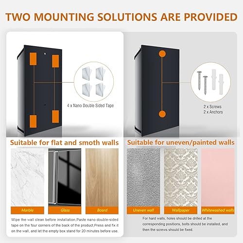 Miniatura 3 de Soporte para bolsa de plástico,Dispensador de bolsas de comestibles de montaje en pared,Organizador de bolsas de plástico antihuellas con acabado de