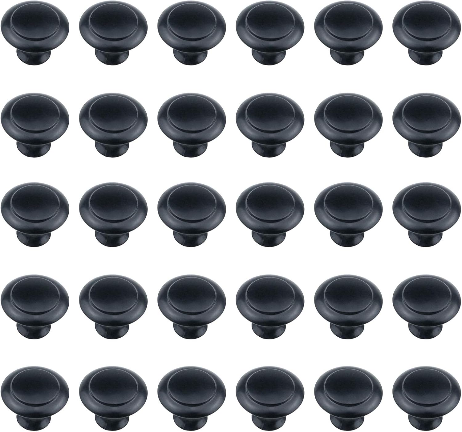 Antrader Flat Black Cabinet Hardware Round Knob with Mounting Screws