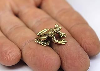 Brass Frog Handmade Fang Shui Art Souvenir Vintage Style Figurine