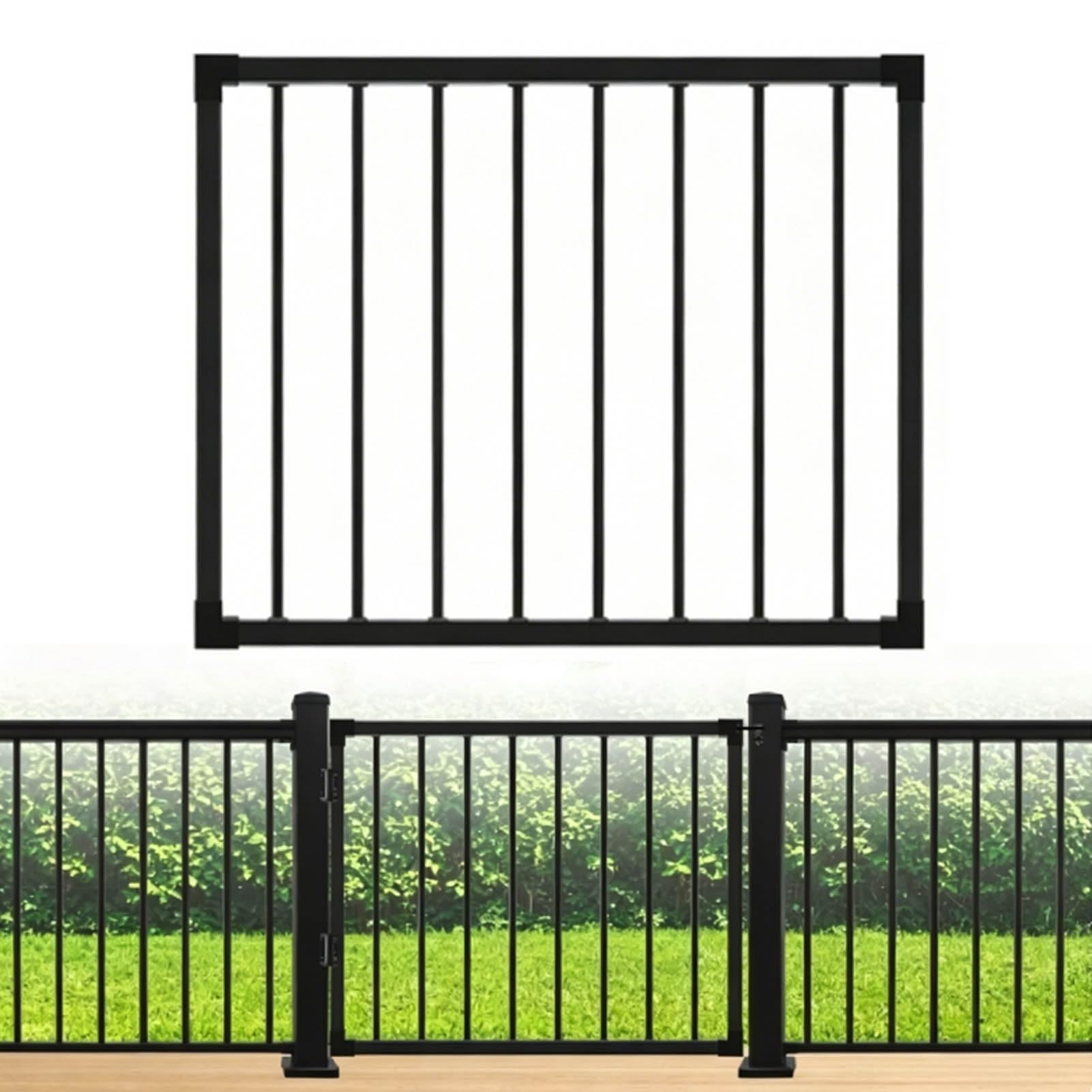 Deck Gate Outdoor, Fence Gate, High Rustproof Garden Gate (No Hinge), Easy-to-Install Porch Gate for Patio, Yard & Deck(38 * 48)