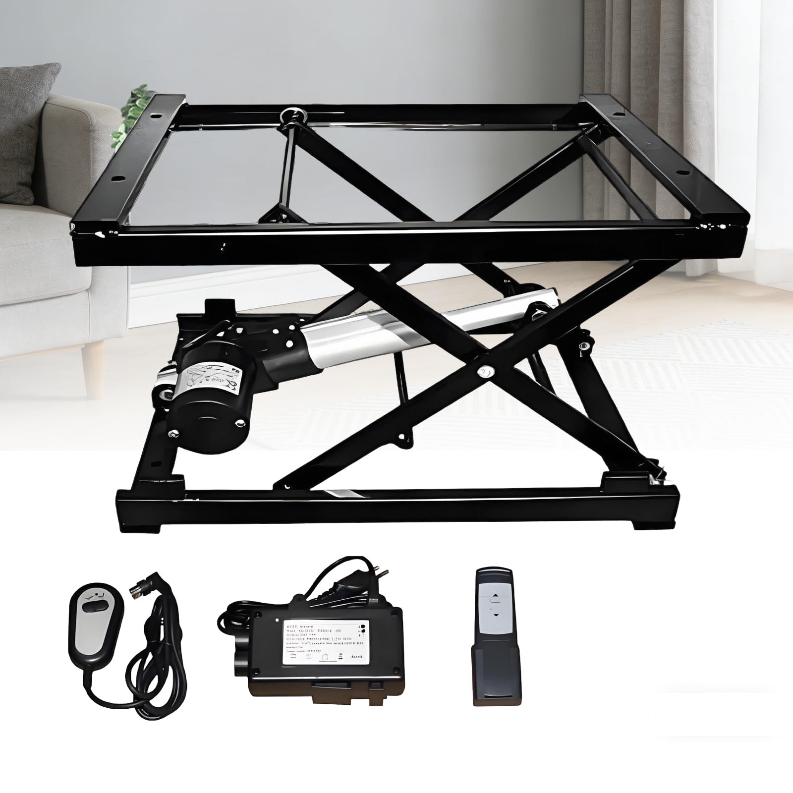 Table élévatrice électrique Portable à Ciseaux avec télécommande sans Fil, Plateforme à Hauteur réglable pour Bureau à Domicile et Espace de Travail