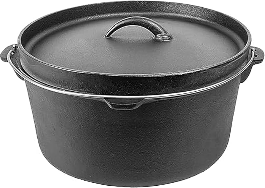 Amazon.com: Cuisiland 20QT Cast Iron Dutch Oven with Lip Lid