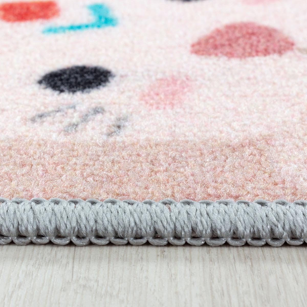 Tapis Enfant, 100 X 150 Cm, Motif Marelle Animaux Illustrés, Gris, Marron, Lavable 30 °C, Poils Ras Tissé, pour Chambre, 11434