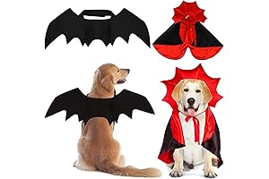 2-Pack Halloween Dog Costume: Bat Wings and Vampire Cape