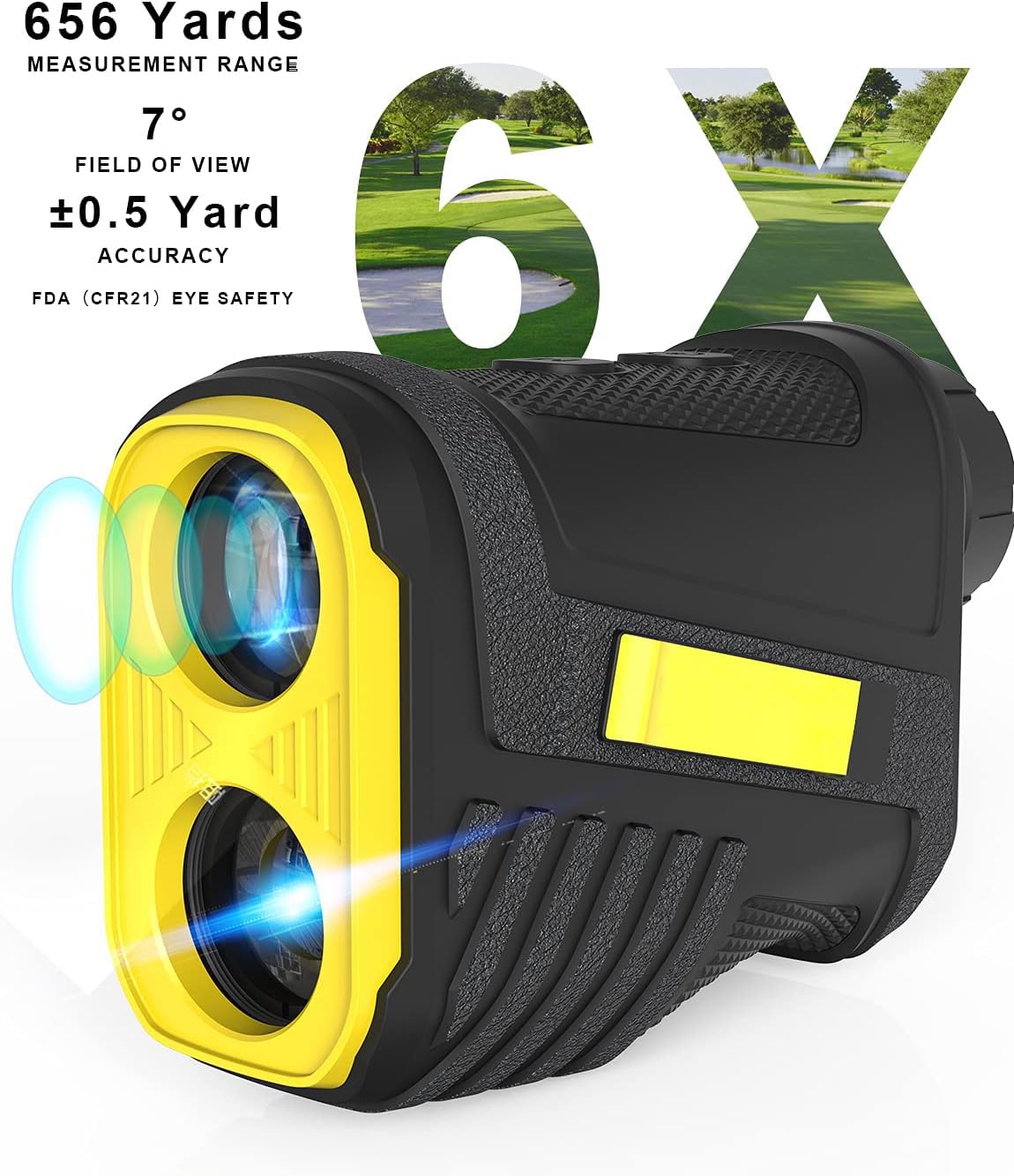 Telemetro Golf PF280 - 656 Yarde con Bloccaggio Preciso dell'Asta Della Bandiera, Ingrandimento 6X, Scansione e Misurazione Della Distanza/Velocità per Caccia