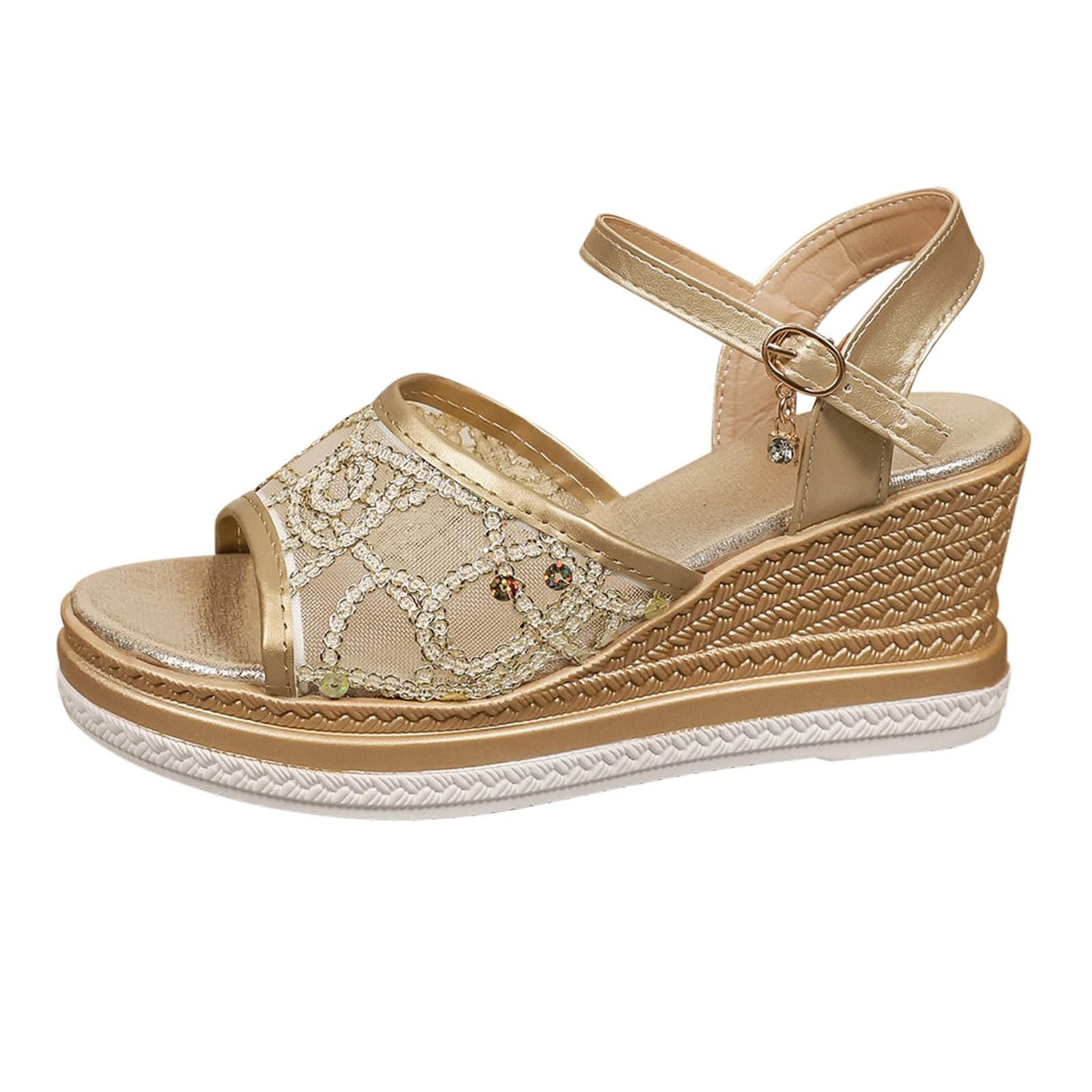 Sandalias de cuña para mujer, alpargatas