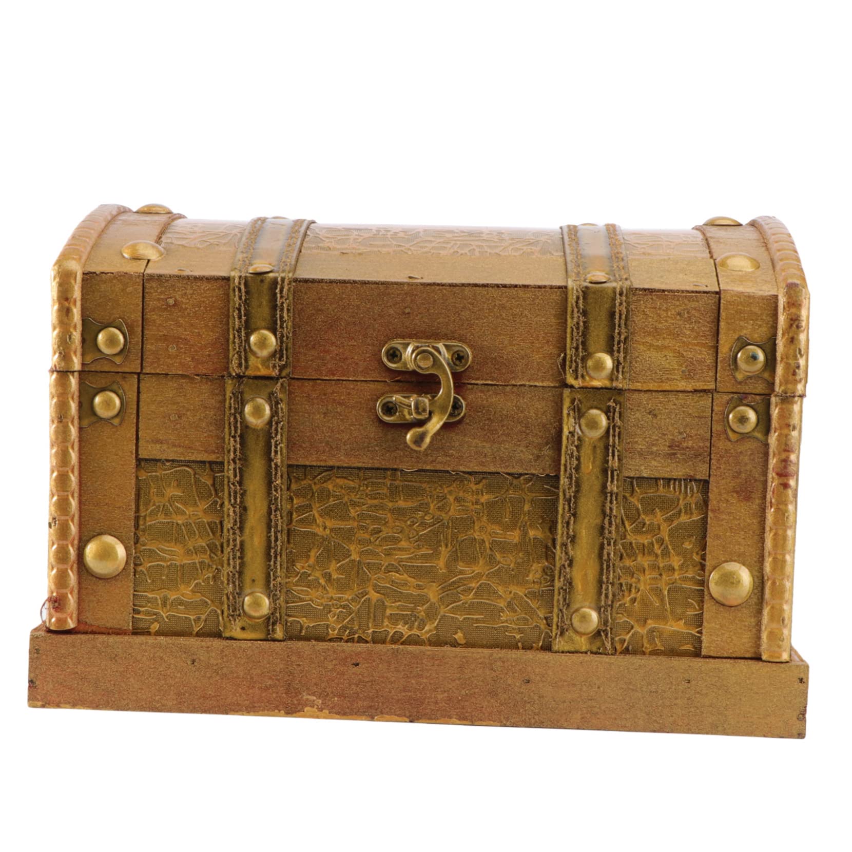 Garneck Retro Wooden Jewelry Box Vintage Treasure Chest Large Keepsake Storage Box for Jewelry Watch Accessories