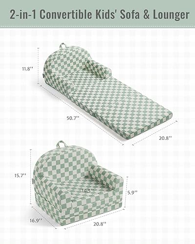 Miniatura 3 de Blissful Diary Sofá plegable para niños pequeños, silla y tumbona cómoda 2 en 1 para leer, sala de juegos, sofá para niños y niñas, regalo de