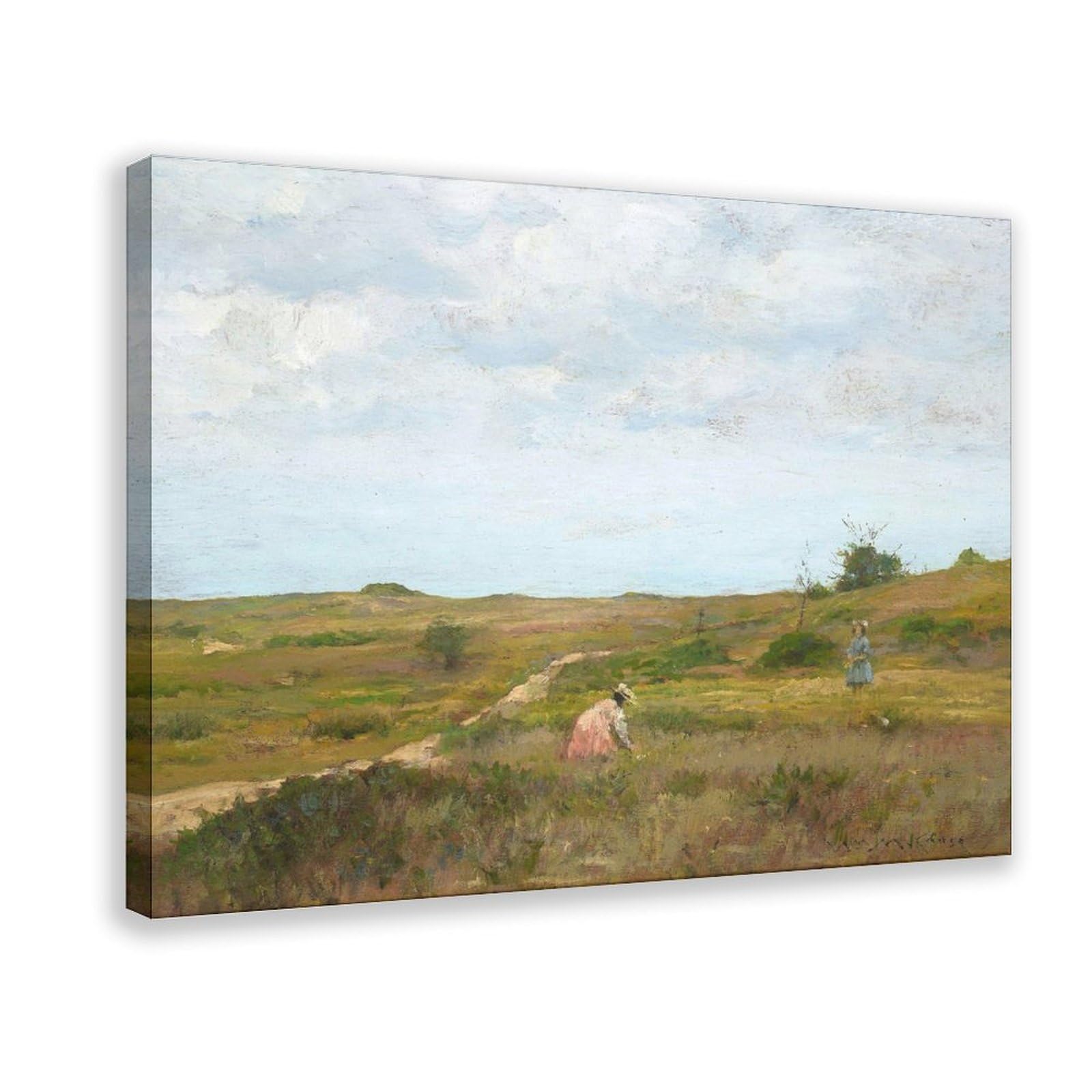 DFJyjFGJJ William Merritt Chase,Shinnecock Hills, Long Island Canvas Posters Wall Art Bedroom Office Room Decor Gift 12" L X 18" W