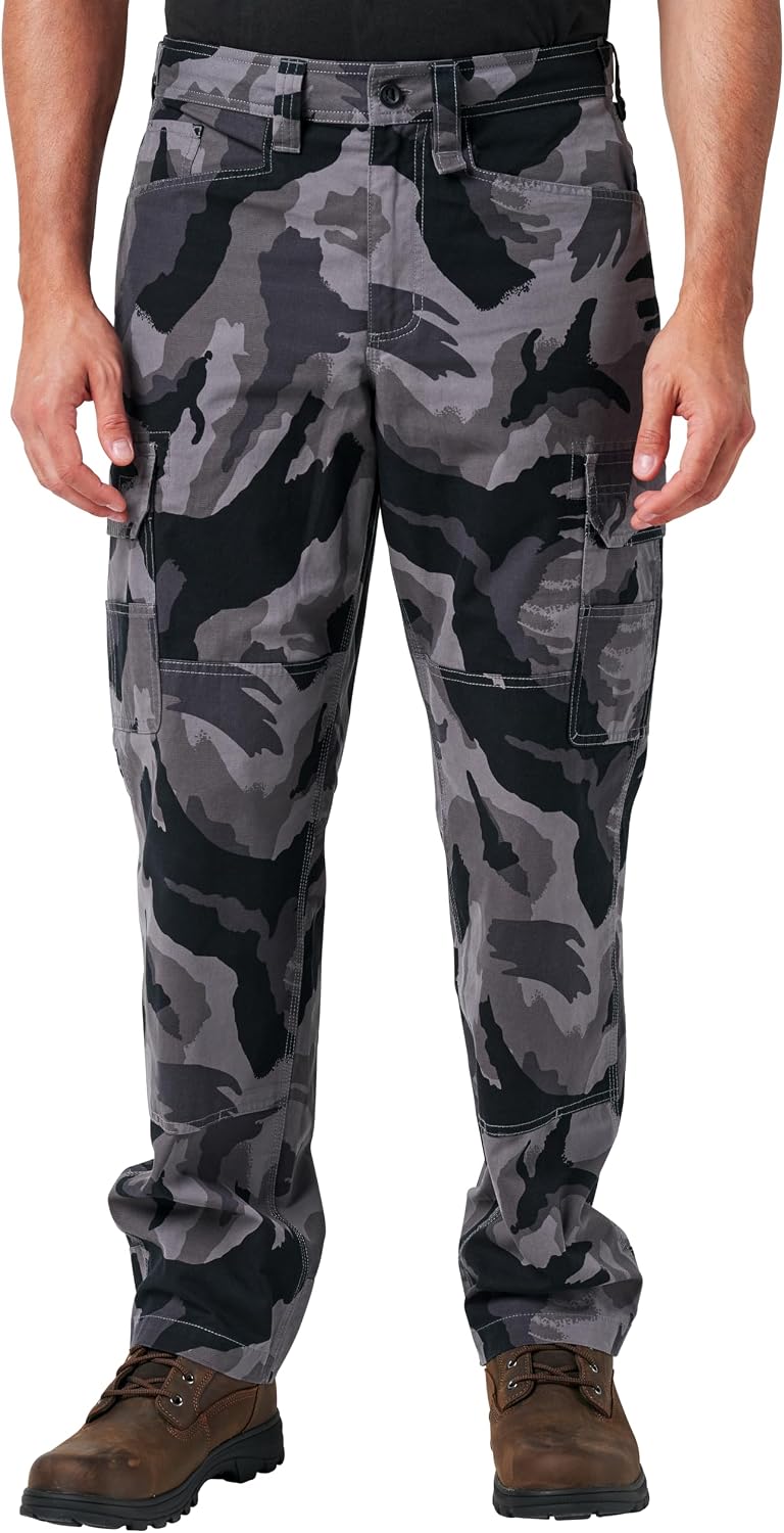 Lucky Brand Men's Men's Broken Canvas Camo Cargo Work Pant with Inner Waist Drawstring