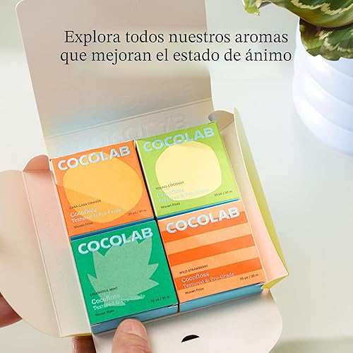 Miniatura 7 de Cocofloss Hilo dental tejido, cuidado bucal diseñado por dentistas, menta, encerado, expandible, vegano, hilo dental amigable para niños con aceite
