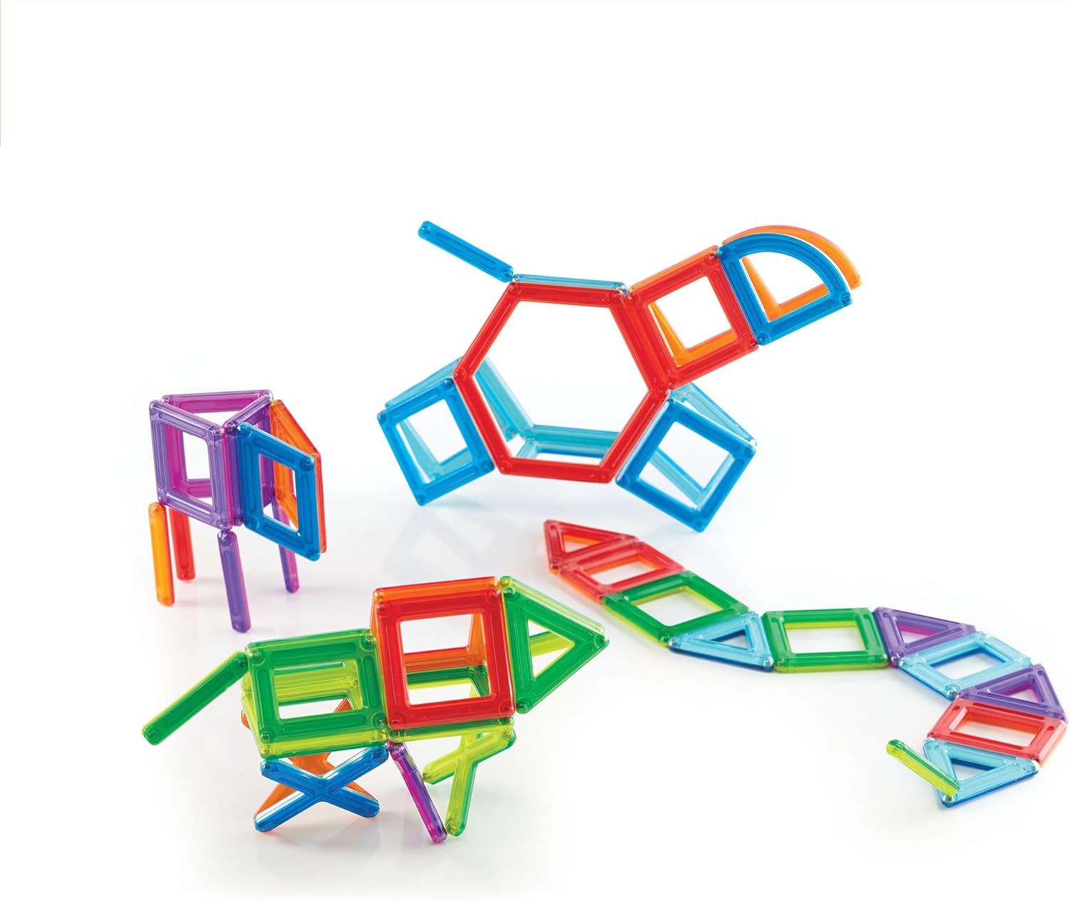 Guidecraft PowerClix Frames Magnetic Building Toys Set - 48 Piece, Stem Skills Development Toy