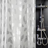 TRIMENGO Silver Leaf PEVA Shower Curtain Liner - Waterproof 5G Printed Design, Rustproof Grommets, 70x72 Standard Size for Bathroom