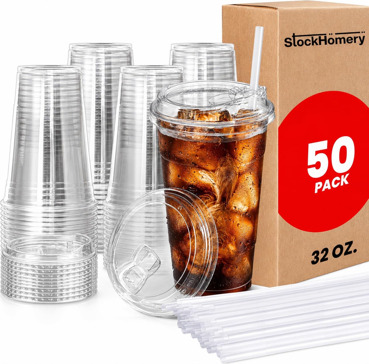 32 oz Cups with Lids & Straws - view 1