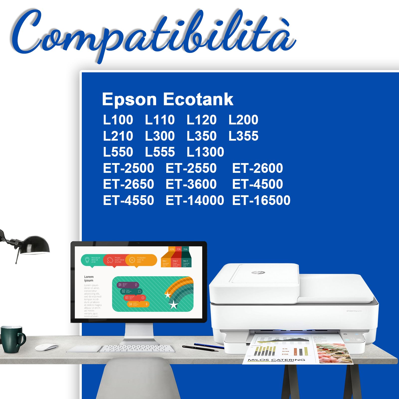 Jagute T664 Inchiostro Sostituire EcoTank 664 T6641 Compatible con ET-2500 ET-2550 ET-2600 ET-2650 ET-3600 L300 L100 L110 L111 L120 L130 L200 L210 L220 L310 L350 L355 L360 L361 L365 L375