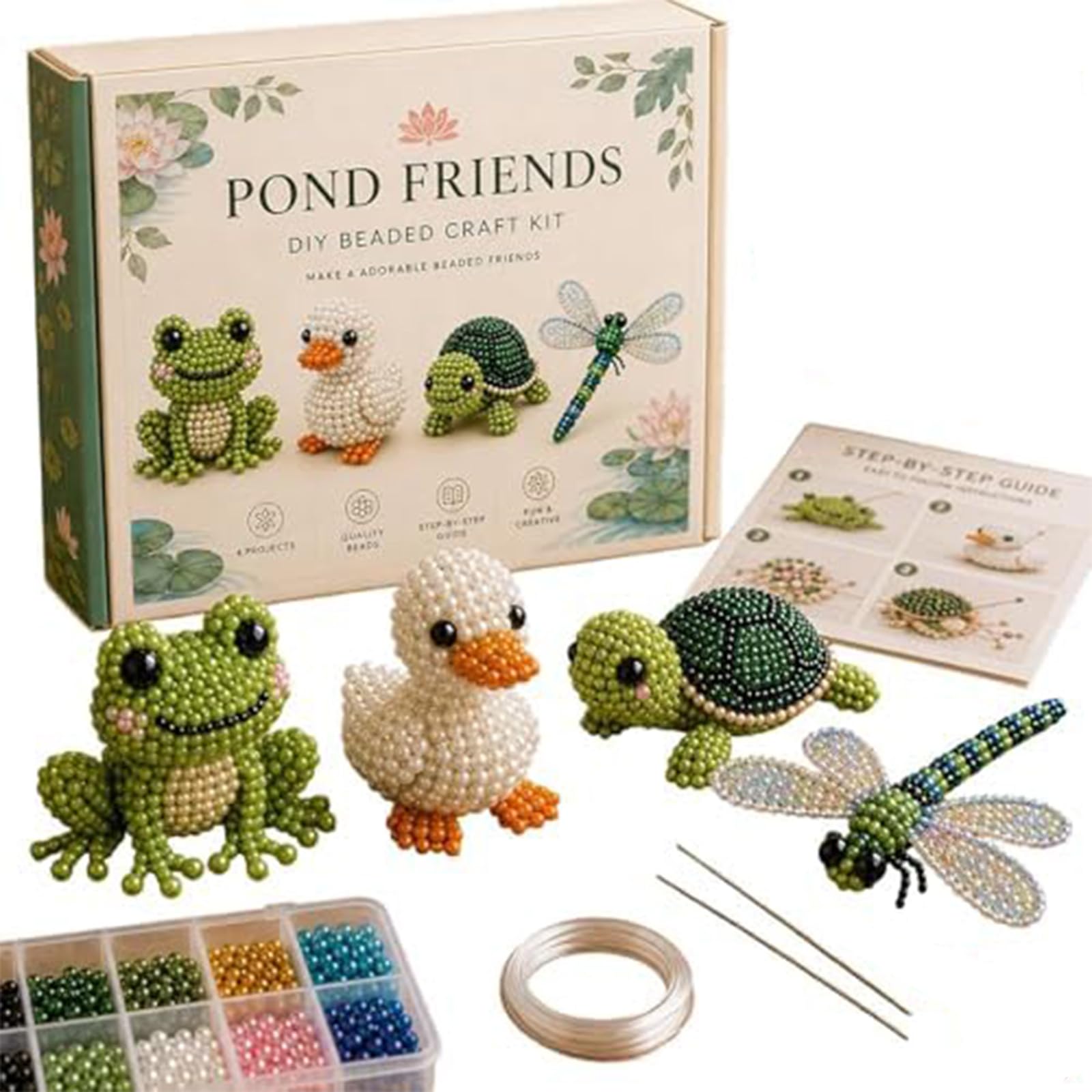 Tiny 3D Beaded Animal DIY Kit, Handmade 3D Beadwork Set with Instructions, Cute Bird & Animal Beading Art Craft Kit, Beginner Friendly for Adults & Craft Lovers