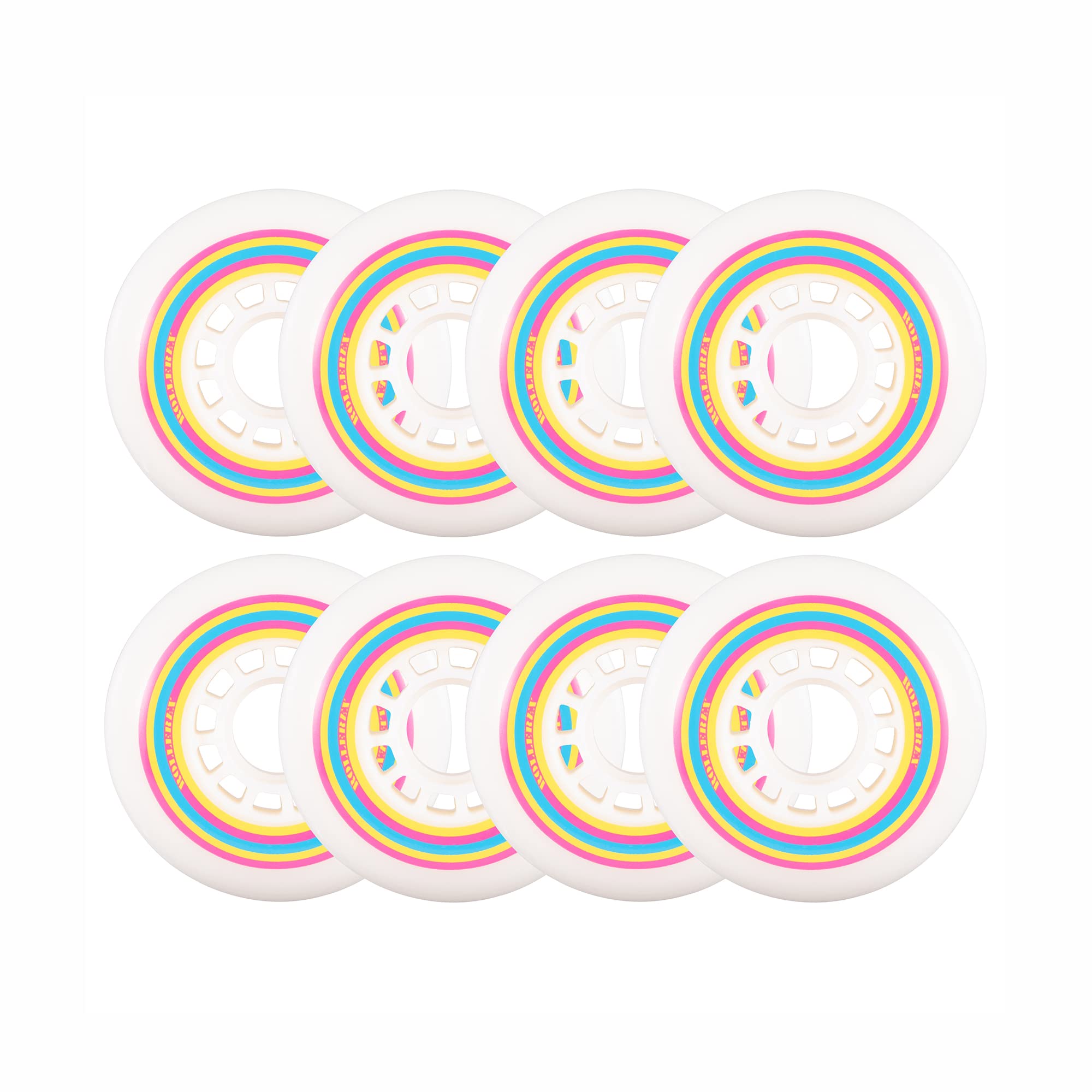 Rollerex Lollipop Boardwalk Inline Skate Wheels (8-Pack with Bearings, Spacers and Washers) (Various Size Options Available)