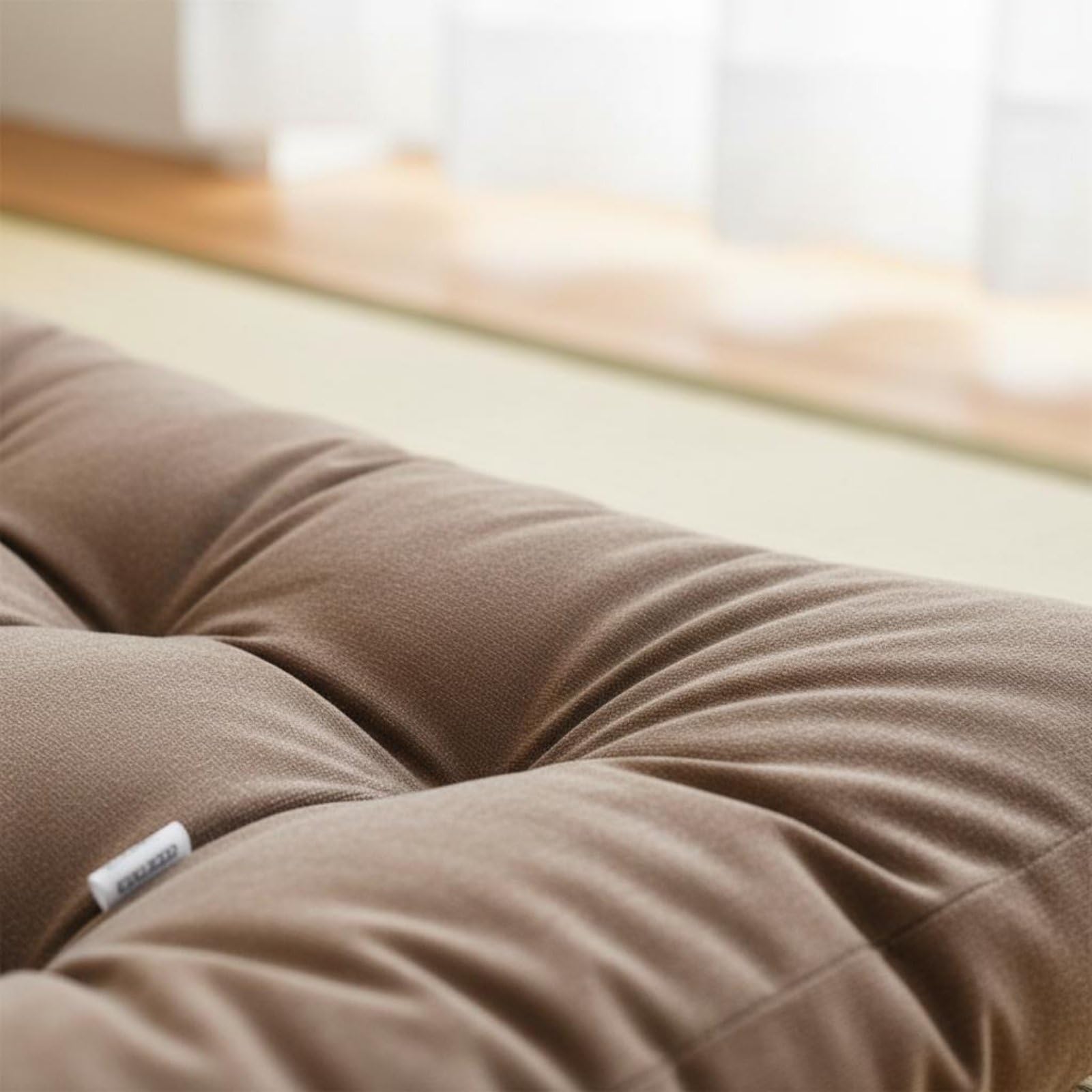 Cuscino per Seduta Corduroy Quadrato Tatami Morbido Tuftato Spesso con Imbottitura Adatto per Angolo Lettura Meditazione Relax Decorazione Casa, Rosso Anguria