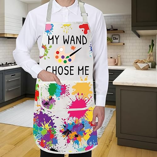 Miniatura 6 de Gzrlyf My Wand Chose Me - Delantal de artista de pintura para pintor amante, regalos para profesores de arte, regalo para estudiantes de arte,