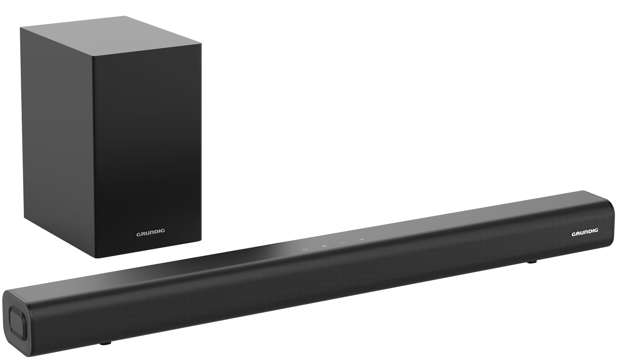 GRUNDIG 2.1 Barra de Sonido DSB 991 SW con subwoofer, diseño Inteligente, Potencia de Salida de 90 vatios, conexión inalámbrica, Bluetooth 5.4, HDMI (ARC-CEC), USB, Entrada óptica y AUX, Negro