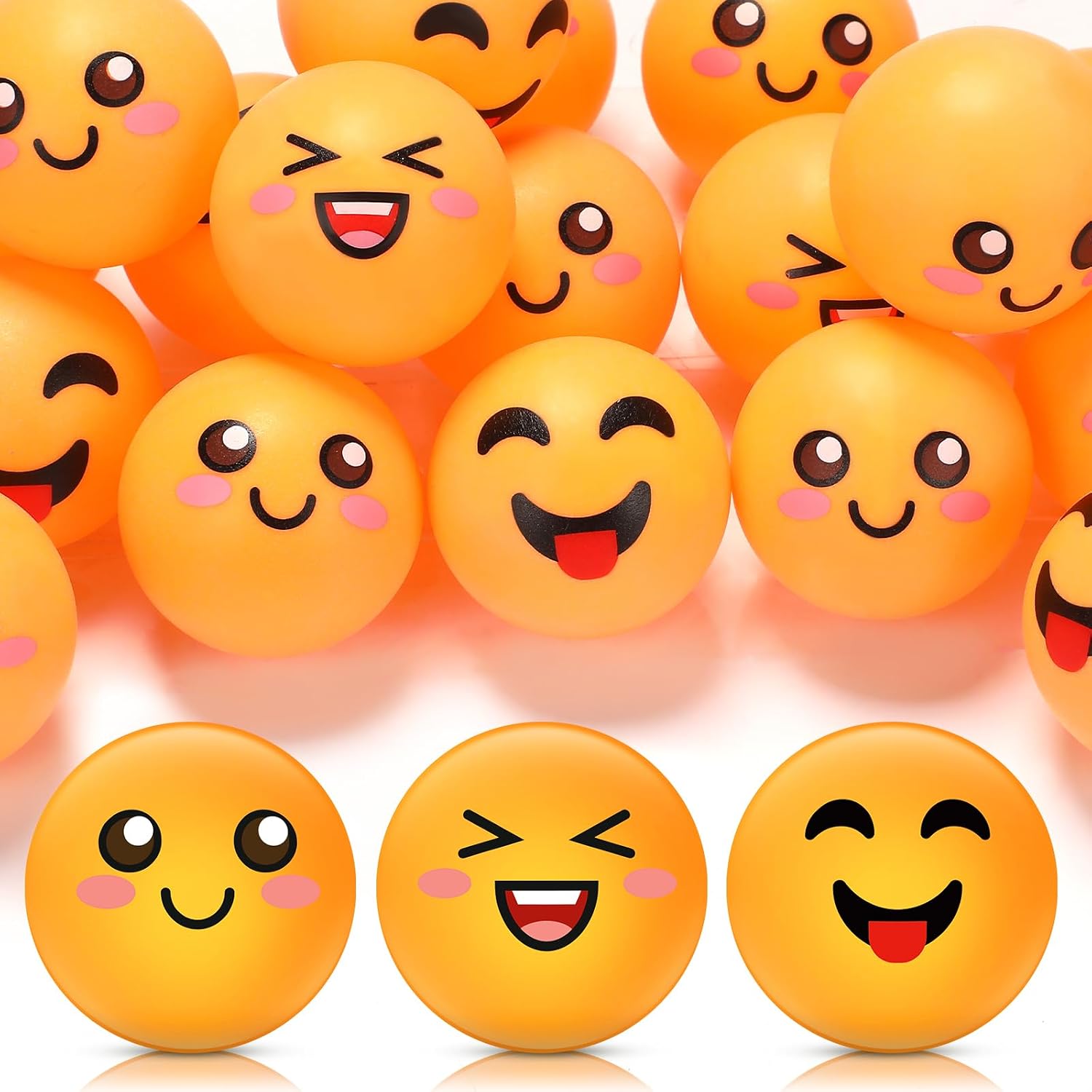 24 PCS Table Tennis Balls Funny Face