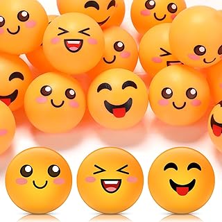 ShinyRelief 24 PCS Table Tennis Balls Novelty Face 3 Special Emotion Cute Table Tennis Balls Accessories for All Golfers Christmas Birthday Gift Fun Table Tennis Gift