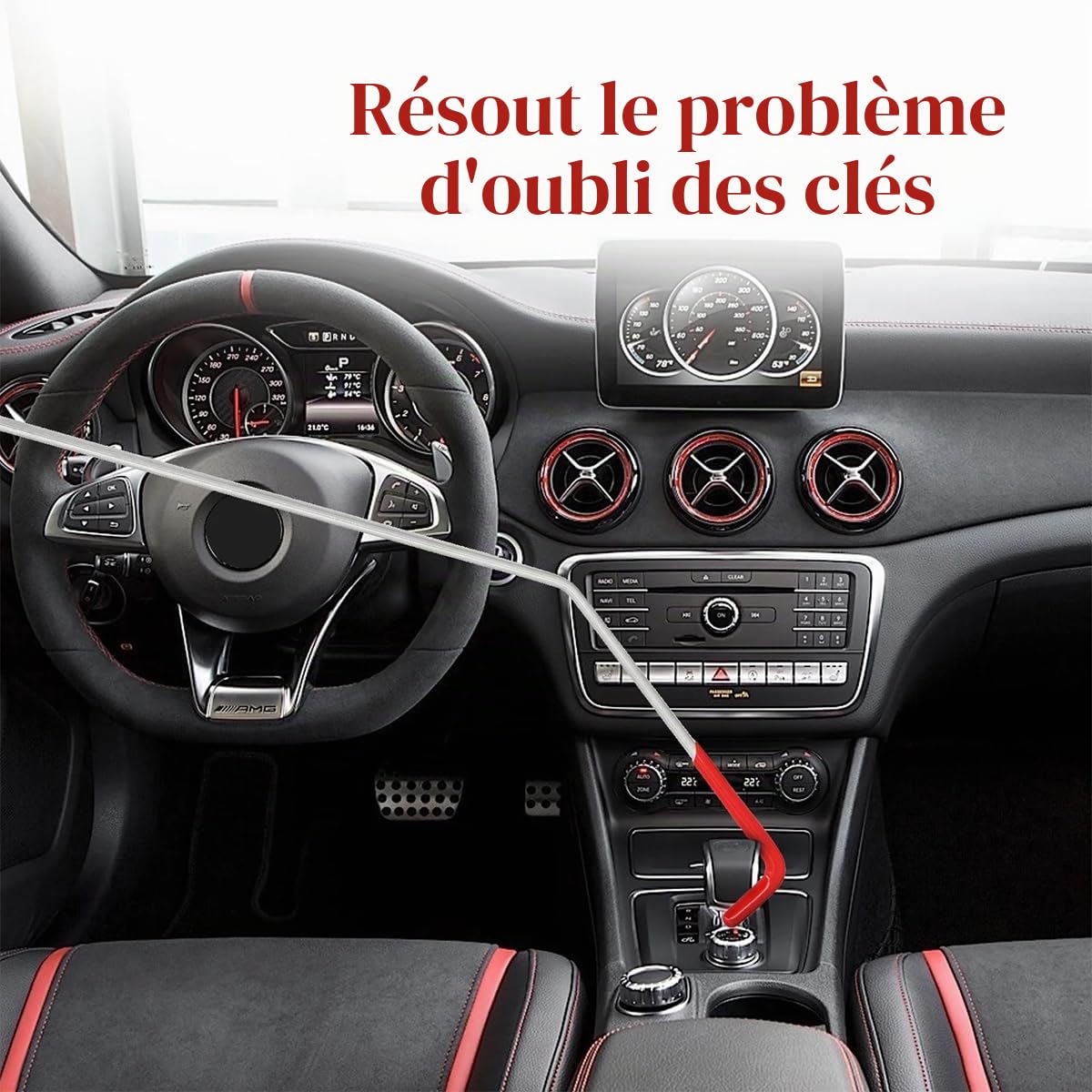 CGEAMDY Kit D'outils Professionnels pour Voiture d'urgence, Kit De Dépannage à Longue Portée, Kit d'urgence Professionnel pour Voiture avec Pince Longue Portée, Accessoires pour Voiture Et Camion