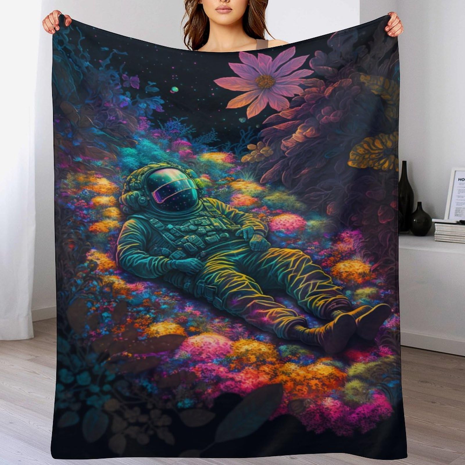 Couverture chaude flannel astronaute contre le froid des nuits d'hiver