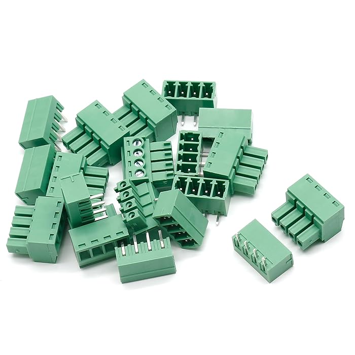 Buy Bonsicoky 10Set 3.81mm Pitch Male Female 4Pin PCB Screw Terminal